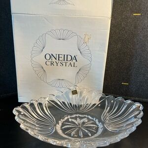 NIB! Oneida Juilliard Crystal 12 1/4" Low Centerpiece Bowl‎ Germany 1993 C006087